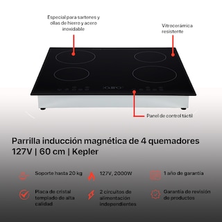 Foto 3 | Parrilla Induccion Magnetica Odipo Kepler Quemadores