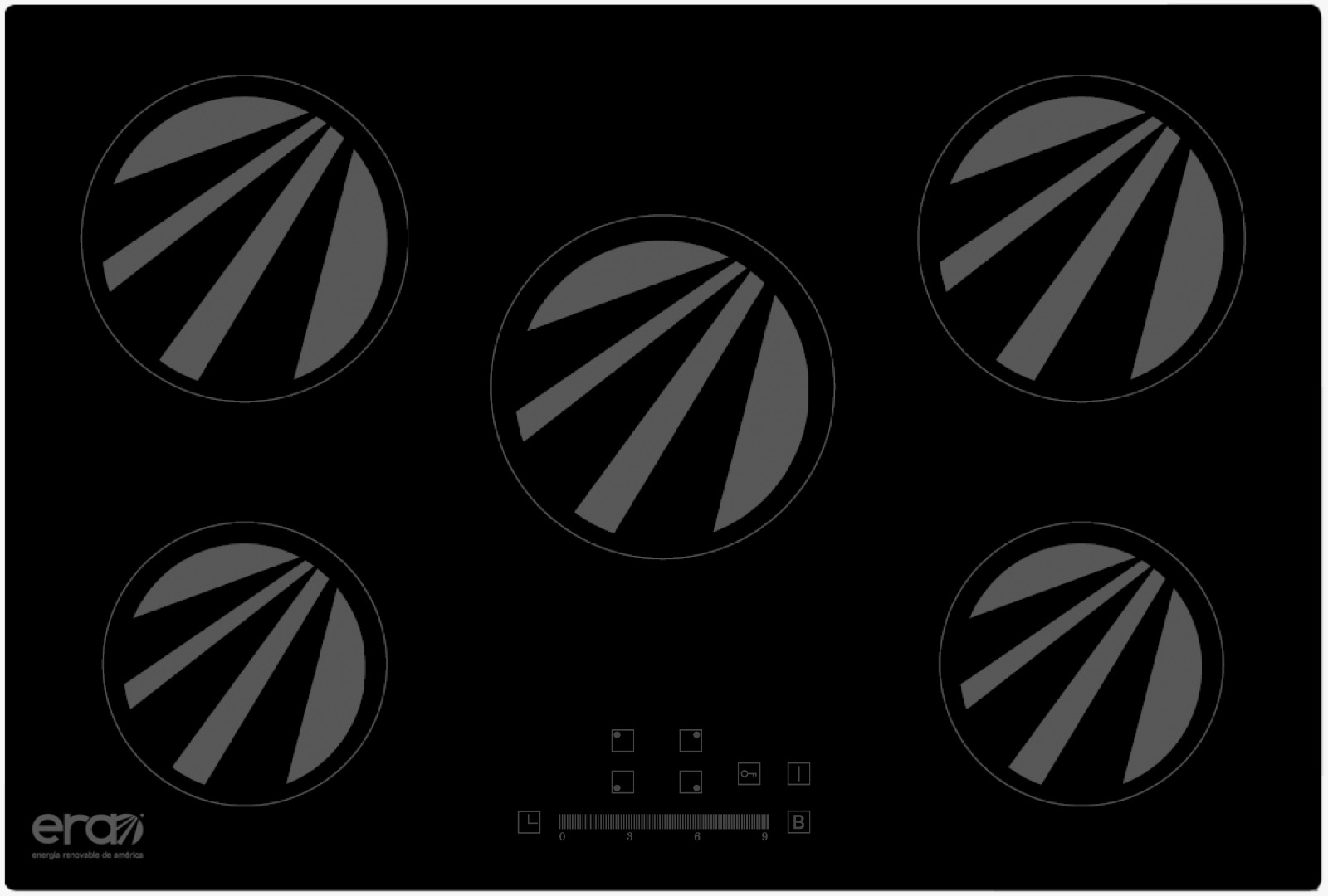 Foto 1 | Parrilla Eléctrica de Inducción Magnética ERA Energía Renovable de América Lira-5-77 Negro 5 Quemadores 110v 77 cm