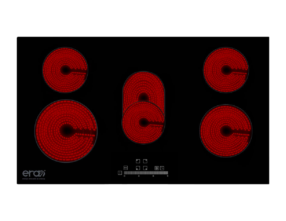 Foto 1 | Parrilla Eléctrica de Vitrocerámica ERA Energía Renovable de América PEI-5-90 5 Quemadores 110v 90 cm