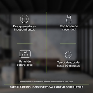 Foto 3 | Parrilla de Inducción Avera Piv2b color Negro Empotrable Vertical