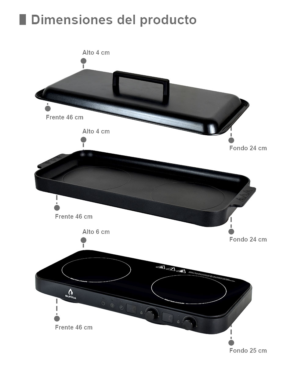 Foto 5 | Parrilla de Inducción Supra Grill In color Negro Multifuncional para Sobreponer a 110 V