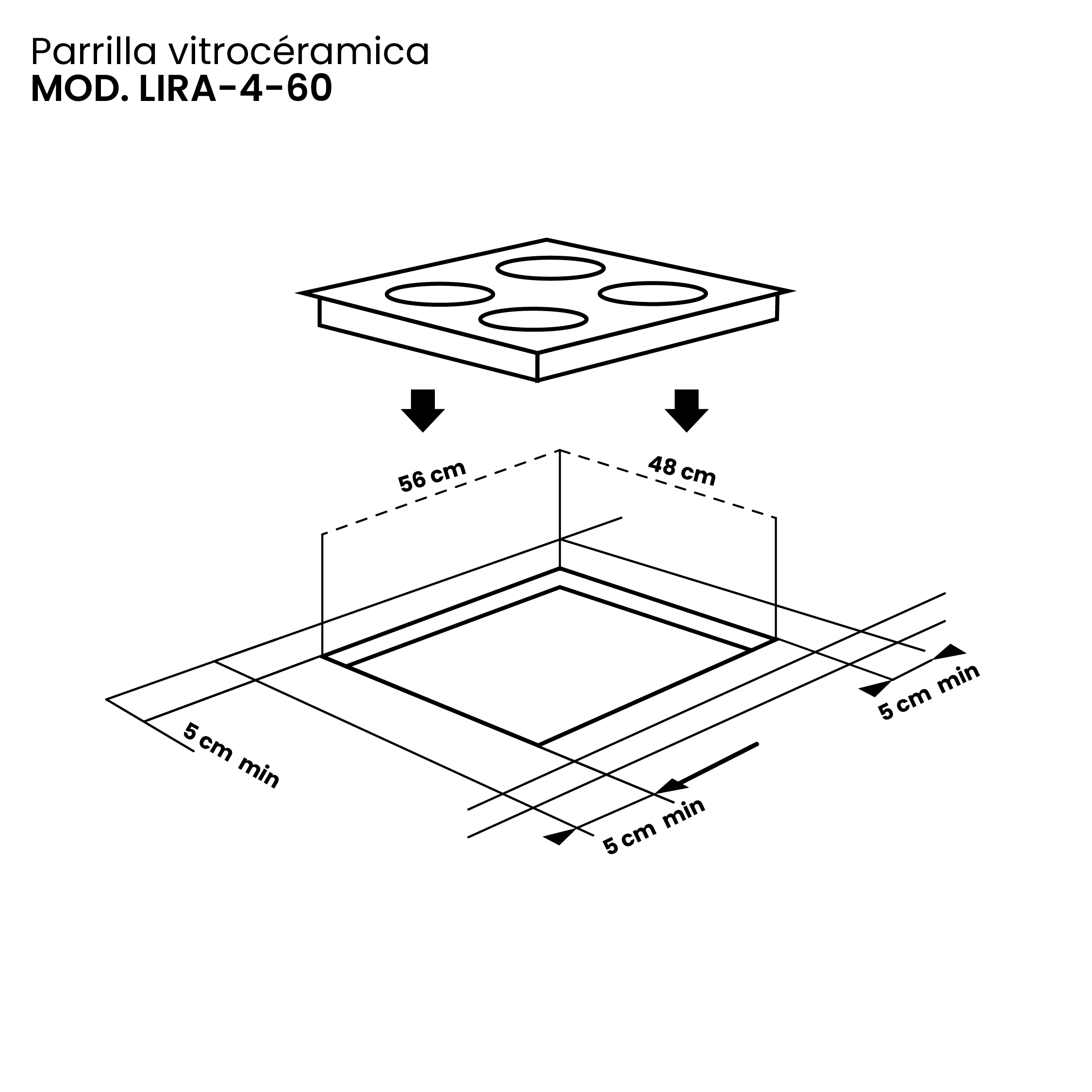 Foto 8 | Parrilla Eléctrica De Inducción ERA LIRA-4-60 4 Quemadores 110v 60 Cm