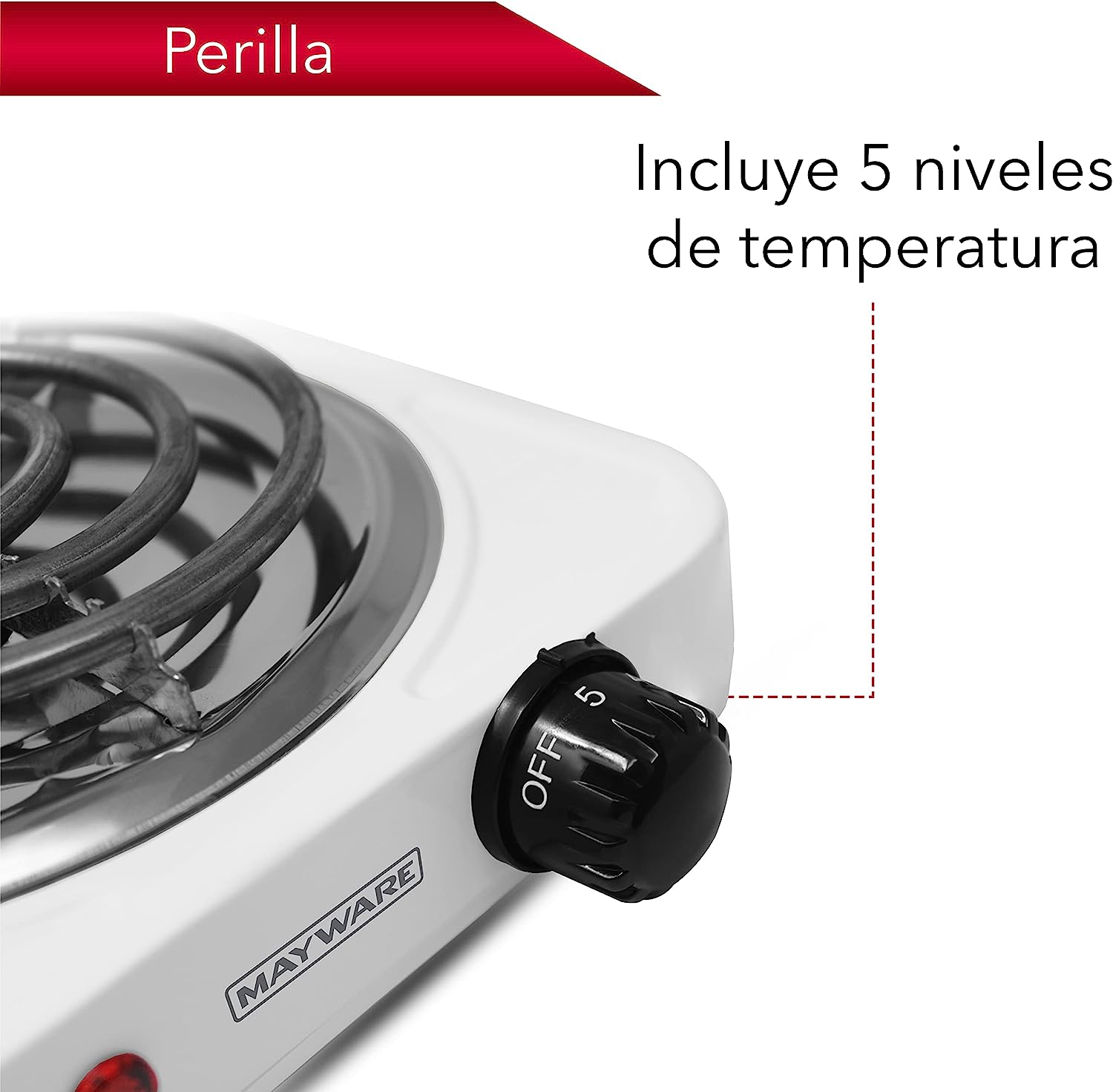 Foto 6 pulgar | Parrilla Eléctrica RCA HY1000A Blanca 1 Hornilla 1000 W 15 cm