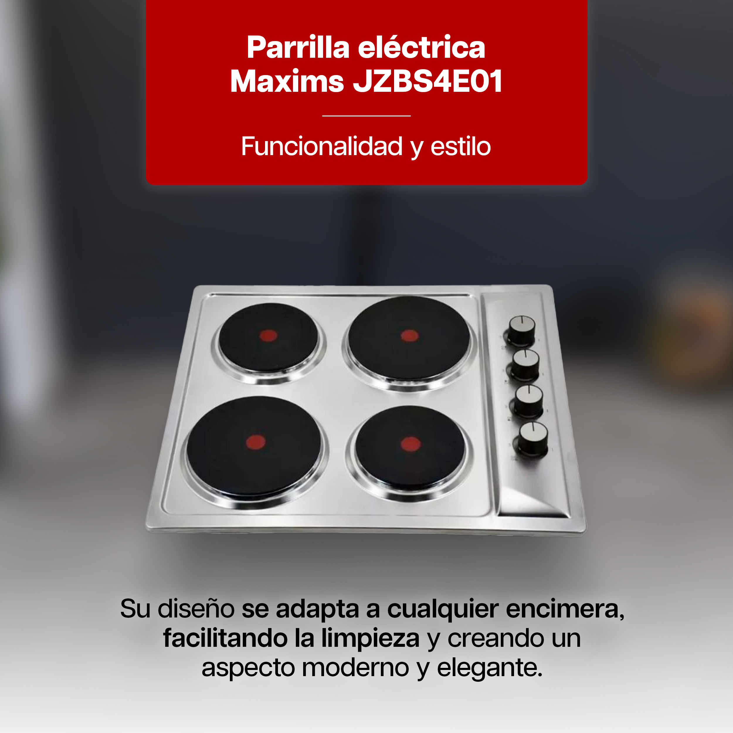 Foto 3 | Parrilla Eléctrica Maxims Jzbs4e01 Plateado 4 Quemadores 127v