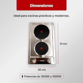 Foto 3 | Parrilla Eléctrica Maxims Jzgs2e01 De 2 Quemadores Plata 127v Empotrable