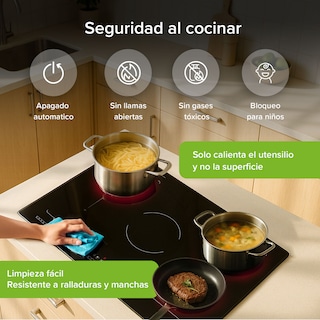 Foto 7 | Parrilla De Inducción 5 Quemadores 2 Zonas Flex 77 cm Función Booster 7400w A 8000 W AVERA PIVF3