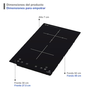 Foto 5 | Parrilla De Inducción Magnética Empotrable De 2 Quemadores Verticales Due-v