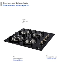Foto 3 | Tricombo Grona Color Negro Con Campana De Pared 90cm Más Parrilla De Inducción Y Parrilla De Gas Con 4 Quemadores