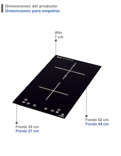 Foto 4 | Tricombo Grona Color Negro Con Campana De Pared 90cm Más Parrilla De Inducción Y Parrilla De Gas Con 4 Quemadores