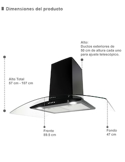 Foto 5 | Tricombo Grona Color Negro Con Campana De Pared 90cm Más Parrilla De Inducción Y Parrilla De Gas Con 4 Quemadores