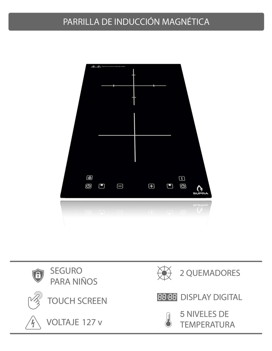 Foto 9 pulgar | Tricombo Grona Color Negro Con Campana De Pared 90cm Más Parrilla De Inducción Y Parrilla De Gas Con 4 Quemadores