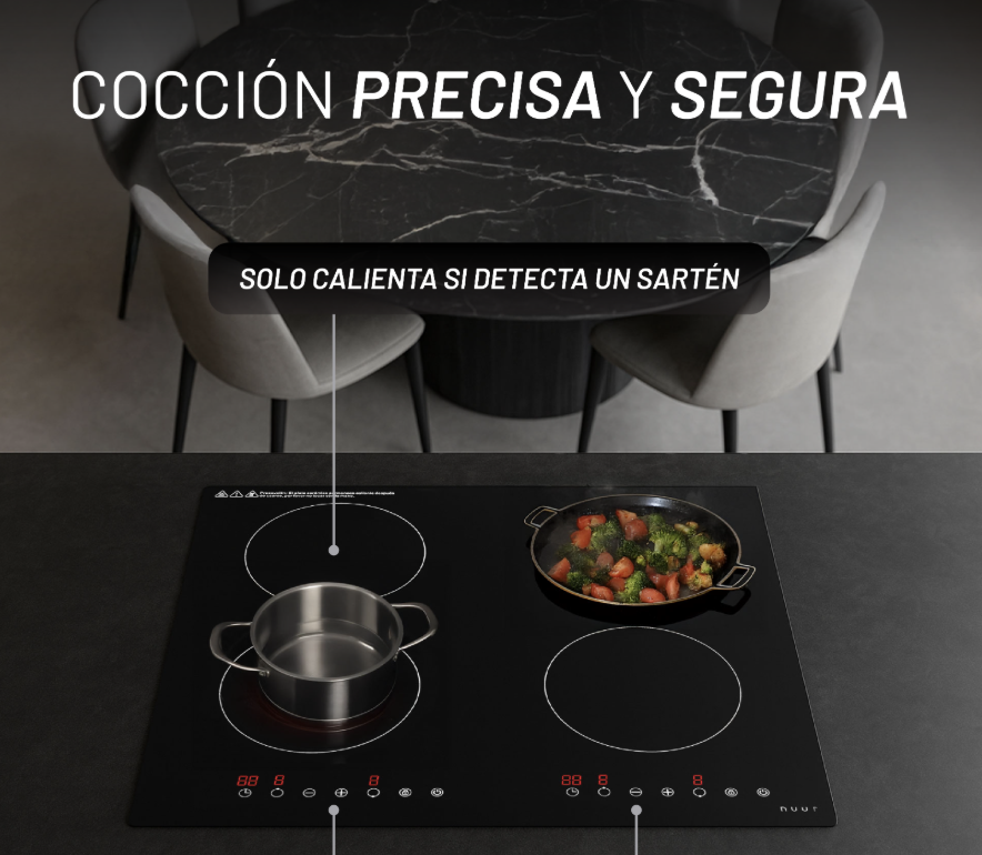 Foto 4 pulgar | Nuur Parrilla De Inducción 4 Quemadores Parin4-120