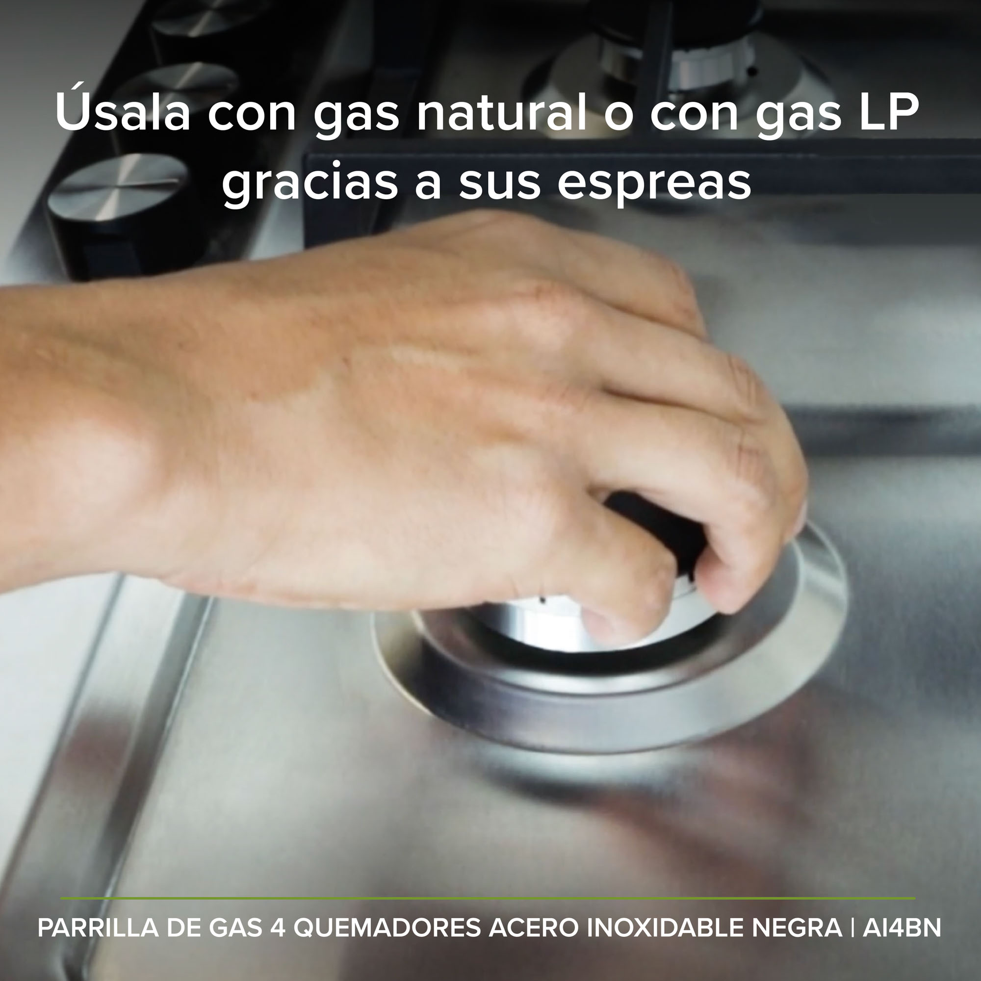 Foto 5 | Parrilla a Gas 4 Quemadores Acero Inoxidable Avera Ai4bn color Negro