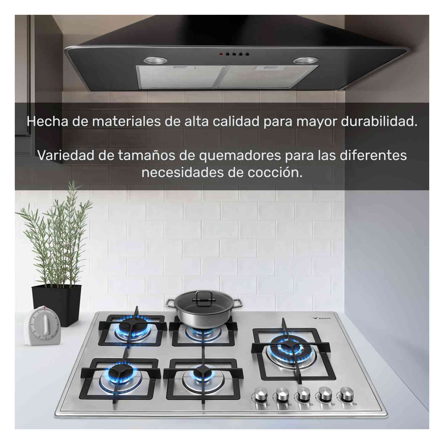 Foto 7 pulgar | Parrilla a Gas Gutstark 5 Quemadores Acero Inoxidable Empotrable