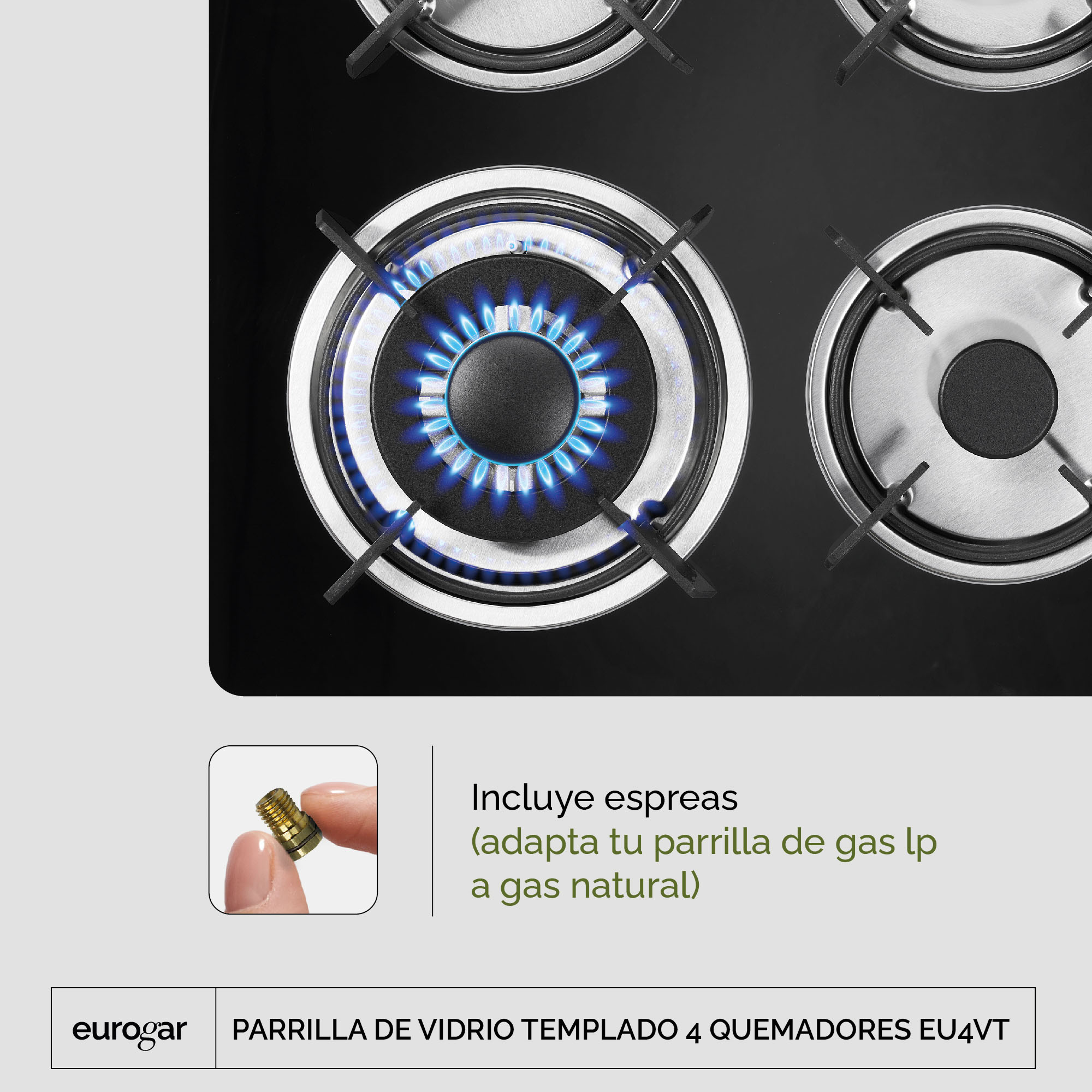 Foto 4 | Parrilla a Gas Eurogar EU4VT color Negro 4 Quemadores