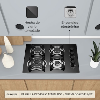 Foto 5 | Parrilla a Gas Eurogar EU4VT color Negro 4 Quemadores