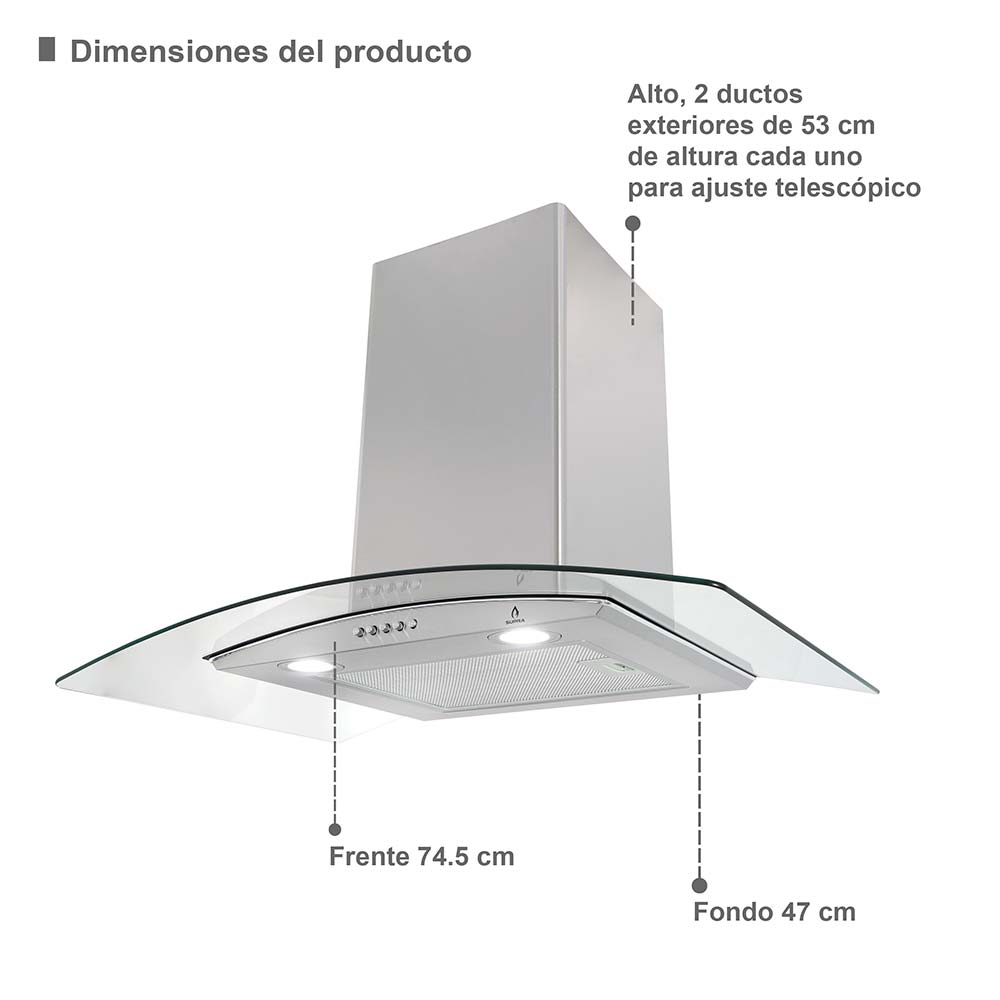 Foto 5 | Parrilla 5 Quemadores + Campana 76 cm + Horno Empotrable Supra Barsini