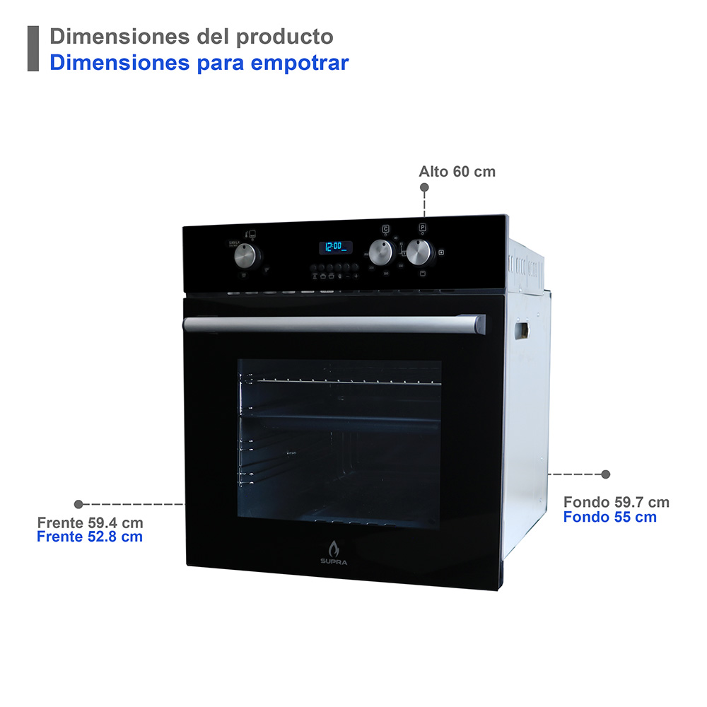 Foto 7 | Tricombo Parrilla 5 Quemadores + Campana de Isla 76 cm + Horno Empotrable Supra Barelli Negros