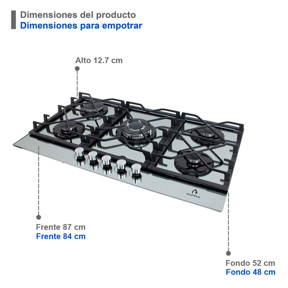 Foto 5 | Parrilla de Gas + Campana y Horno Empotrable Supra 3 Piezas