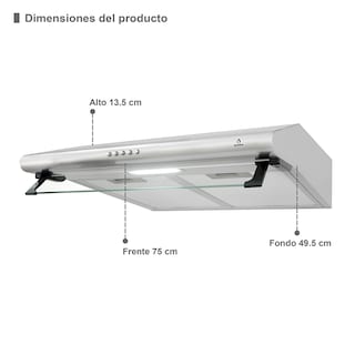 Foto 5 | Parrilla 5 Quemadores Acero Inoxidable + Campana de Pared 76 Cm Supra Ravizza