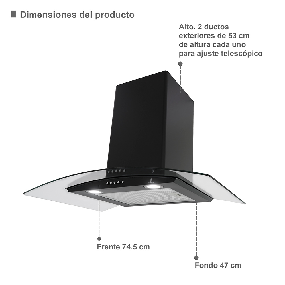 Foto 7 pulgar | Parrilla 5 Quemadores + Campana de Pared 76 Cm + Horno Empotrable Supra Bussana