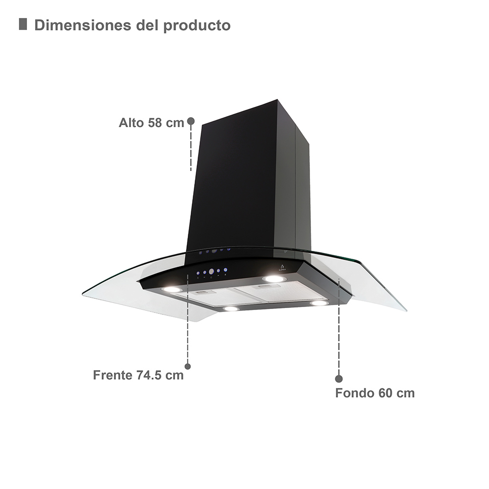 Foto 5 | Parrilla 5 Quemadores + Campana de Isla 76 Cm Acero Inoxidable Supra