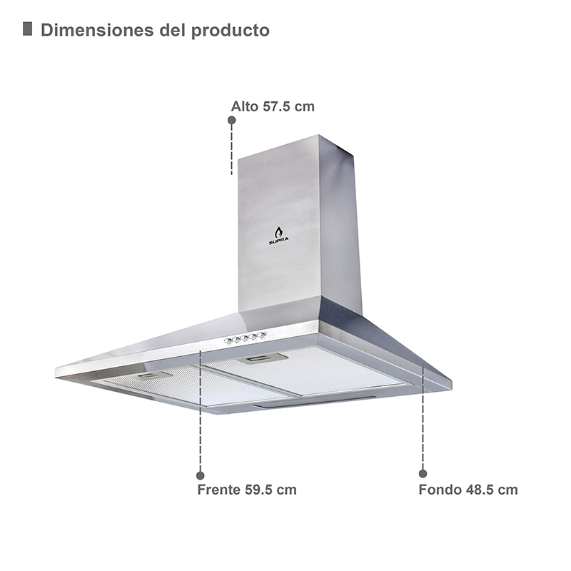 Foto 4 pulgar | Combo Supra Grimaldi Campana CM-60 y Parrilla Soletti de Acero Inoxidable