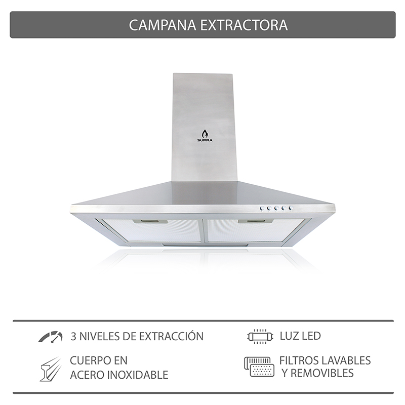 Foto 5 | Combo Supra Grimaldi Campana CM-60 y Parrilla Soletti de Acero Inoxidable