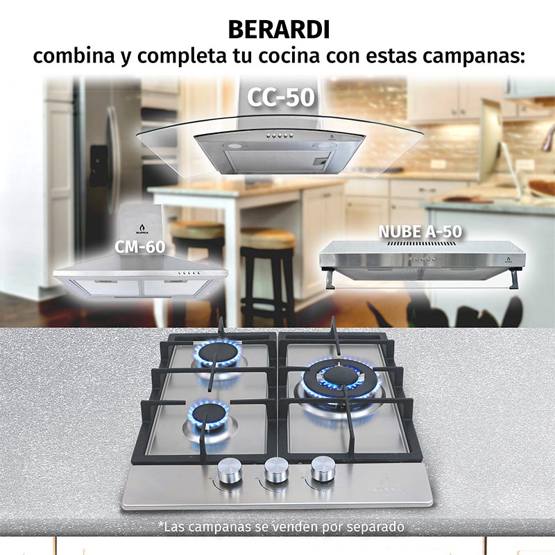 Foto 8 | Parrilla de Gas Berardi Empotrable con 3 Quemadores de Acero Inoxidable