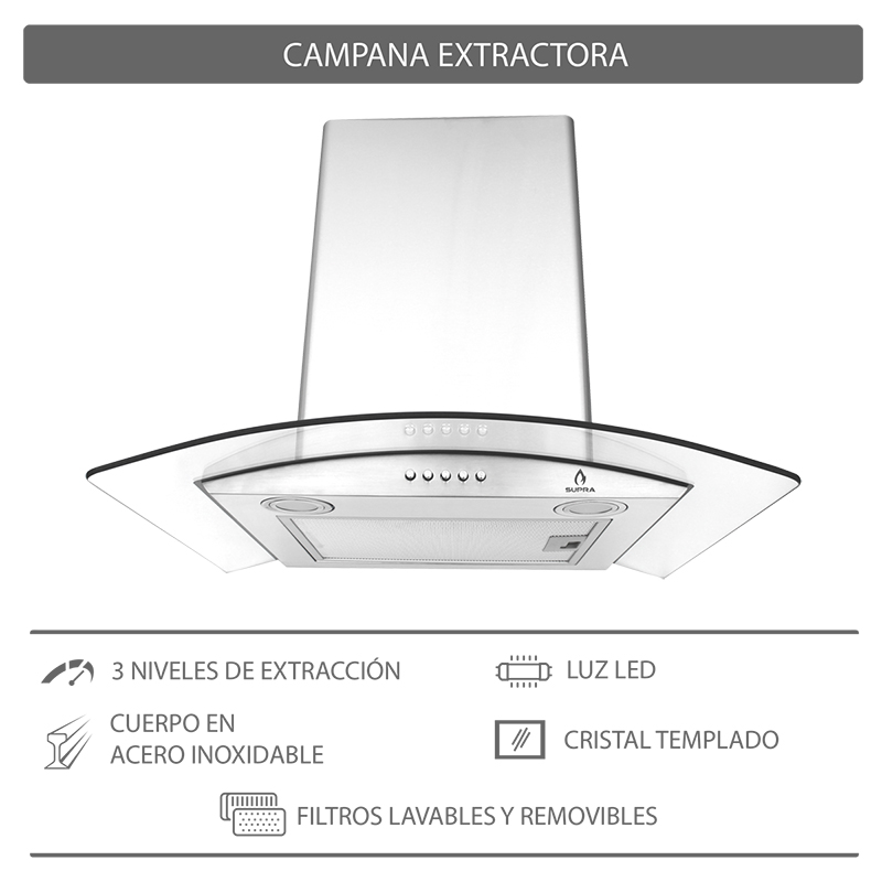 Foto 6 | Combo Supra Indolf Campana Cc-60 y Parrilla Imperia de Acero Inoxidable