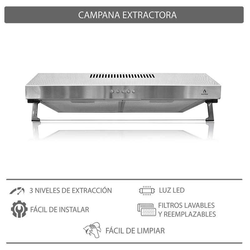 Foto 6 | Combo Supra Impel Campana Nube A-60 y Parrilla Imperia de Acero Inoxidable