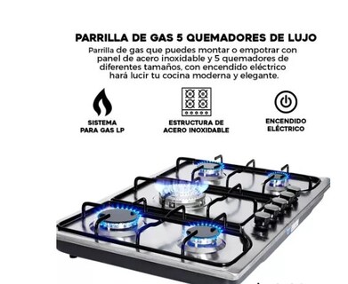 Foto 2 | Parrilla Empotrable Wünd 5 Quemadores Gas Acero Inoxidable