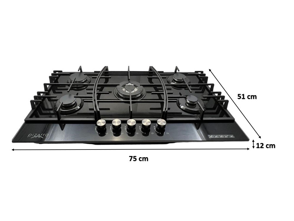 Foto 5 | Parrilla Pizarro de Cristal Templado Sicilia con 5 Quemadores