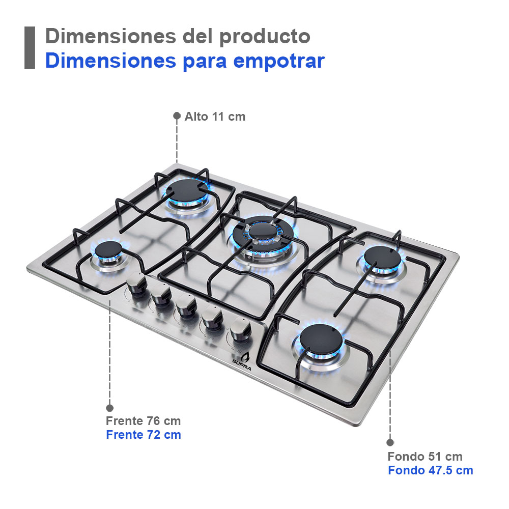 Foto 5 | Set de Campana Extractora con Parrilla y Horno de Gas Supra