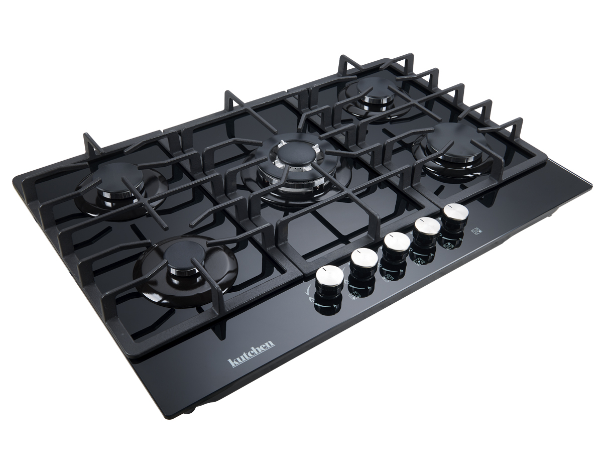 Foto 1 | Parrilla Gas Kutchen Kpg32776b 5 Quemadores Cristal Negro