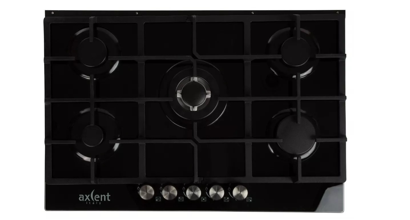 Parrilla Axcent 5 Quemadores en Cristal Negro  77 cm