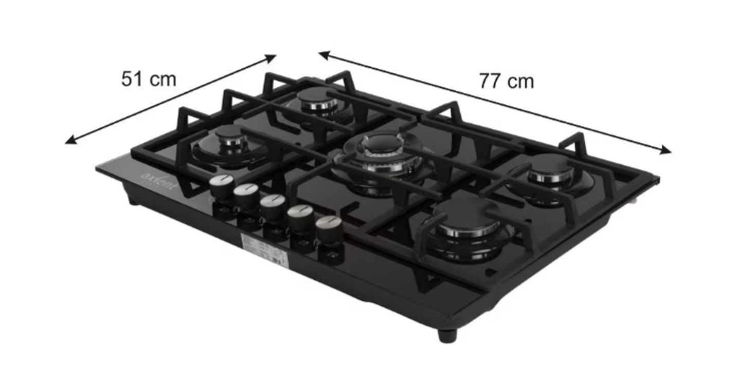 Foto 4 | Parrilla Axcent 5 Quemadores en Cristal Negro  77 cm