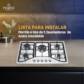 Foto 5 | Parrilla de Gas Naesi 5 Quemadores Acero Inoxidable An115 Plata