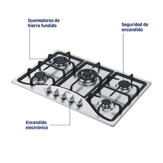 Foto 6 | Parrilla A Gas 5 Quemadores Acero Inoxidable Naesi An115 Plata