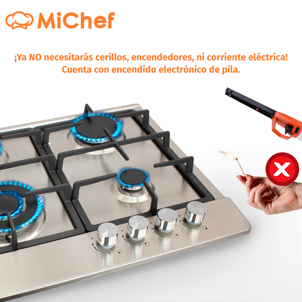 Foto 6 | Parrilla A Gas Empotrable Michef  Scappi 60cm Cubierta en Acero Inoxidable