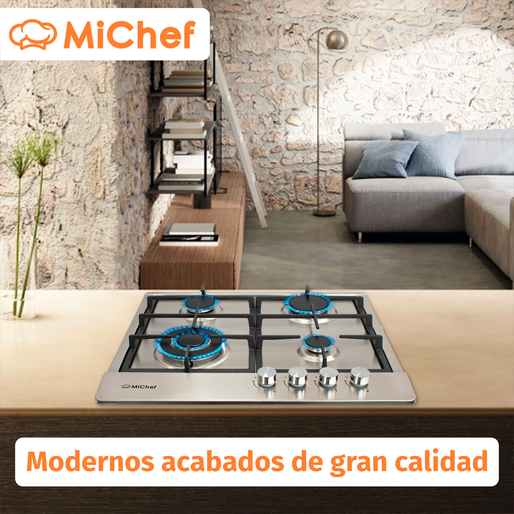 Foto 7 | Parrilla A Gas Empotrable Michef  Scappi 60cm Cubierta en Acero Inoxidable