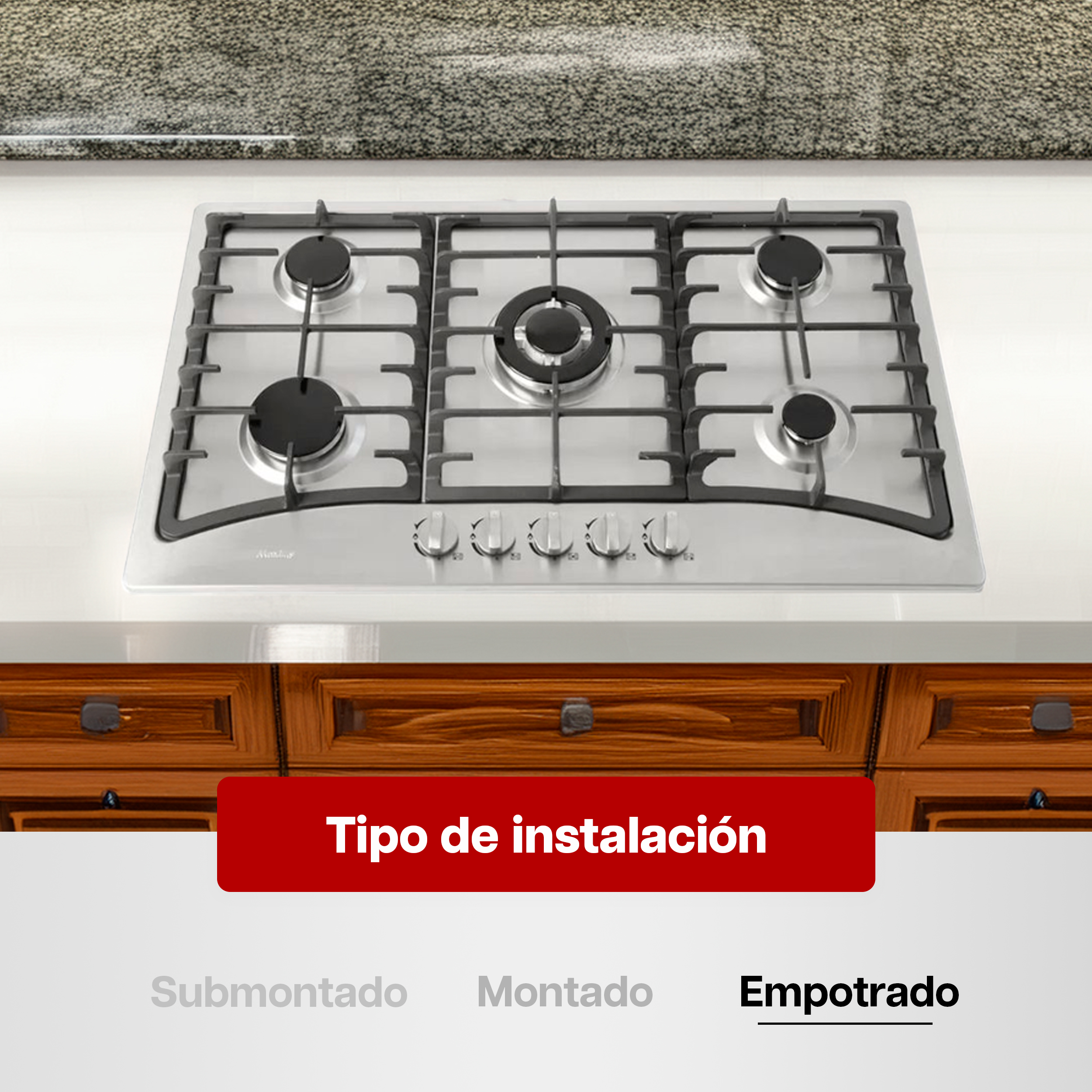Foto 6 | Parrilla De Gas Maxims Jzbs5a8 Acero Inoxidable 90 Cm 5 Quemadores Empotrable