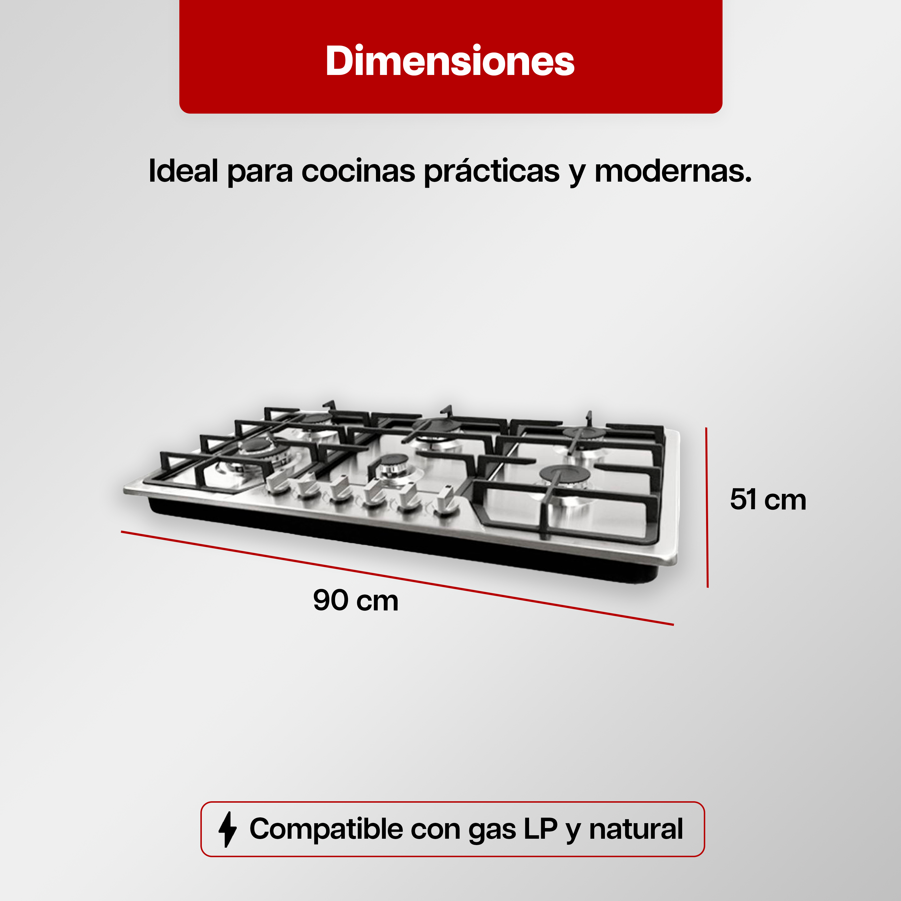 Foto 3 | Parrilla Empotrable Maxims de Gas de 6 Quemadores