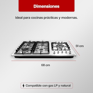 Foto 3 | Parrilla de Gas Maxims JZBS5A90 Acero Inoxidable 5 Quemadores Empotrable