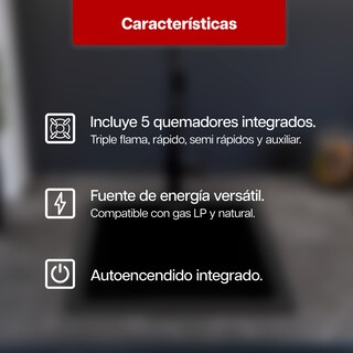 Foto 5 | Parrilla de Gas Maxims JZBS5A90 Acero Inoxidable 5 Quemadores Empotrable