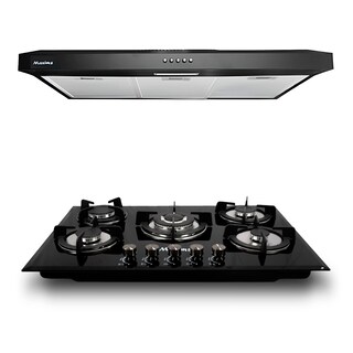 Foto 1 | Combo Maxims Parrilla Gas 5 Quemadores + Campana 76 Cm Acero Inoxidable