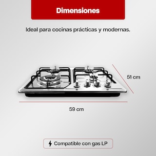 Foto 3 | Parrilla de Gas Maxims Jzbs4 4 Quemadores de Alambrón Empotrable de Acero Inoxidable