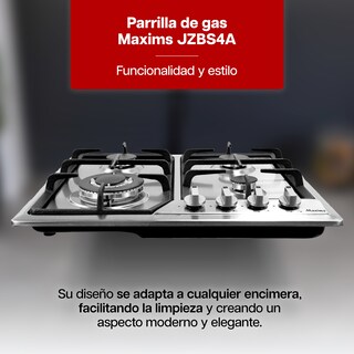 Foto 2 | Parrilla de Gas Maxims 4 Quemadores de Hierro Empotrable de Acero Inoxidable