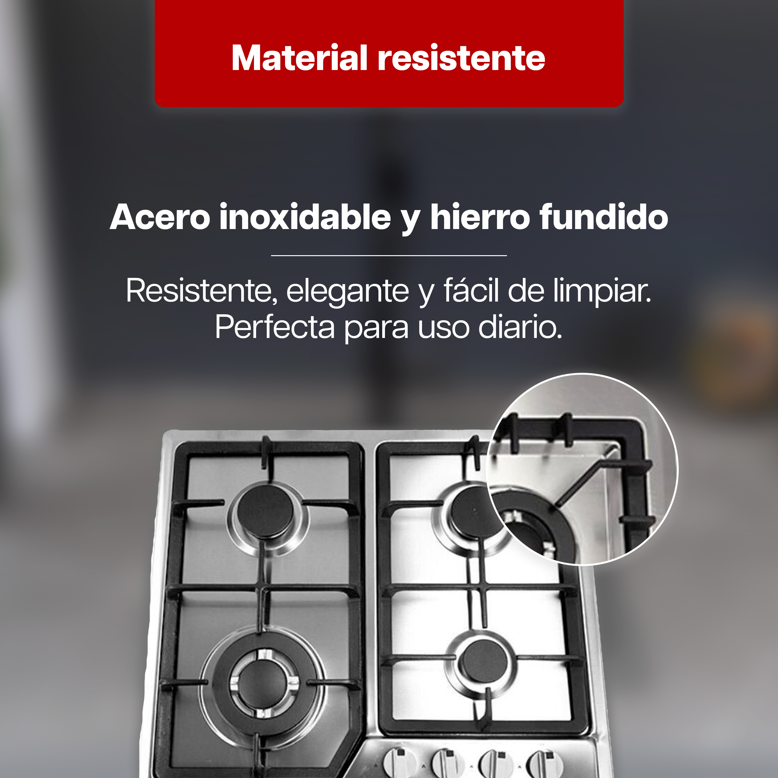 Foto 4 | Parrilla de Gas Maxims 4 Quemadores de Hierro Empotrable de Acero Inoxidable