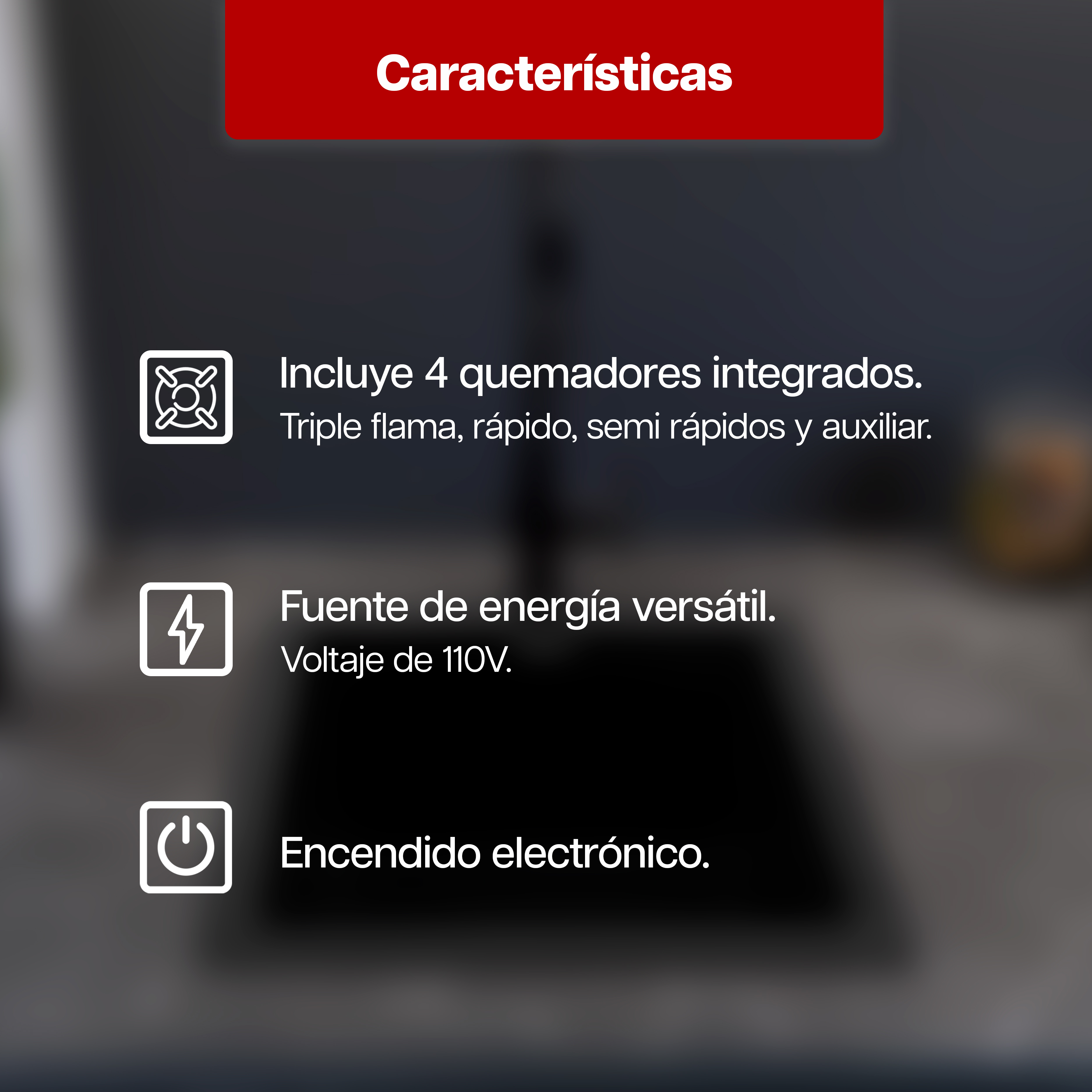 Foto 5 | Parrilla de Gas Maxims 4 Quemadores de Hierro Empotrable de Acero Inoxidable